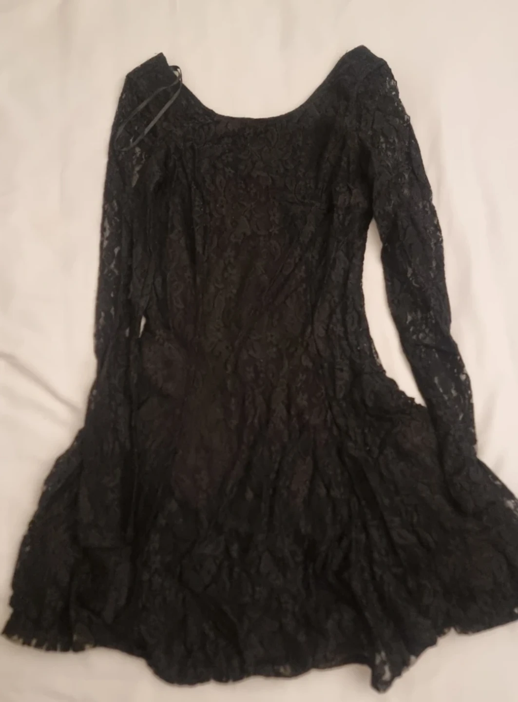 Black Lace Long Sleeve Dress S