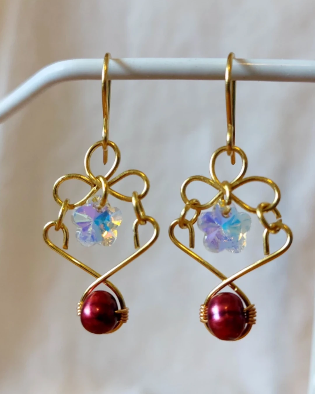 Gold Wire Wrapped Earrings