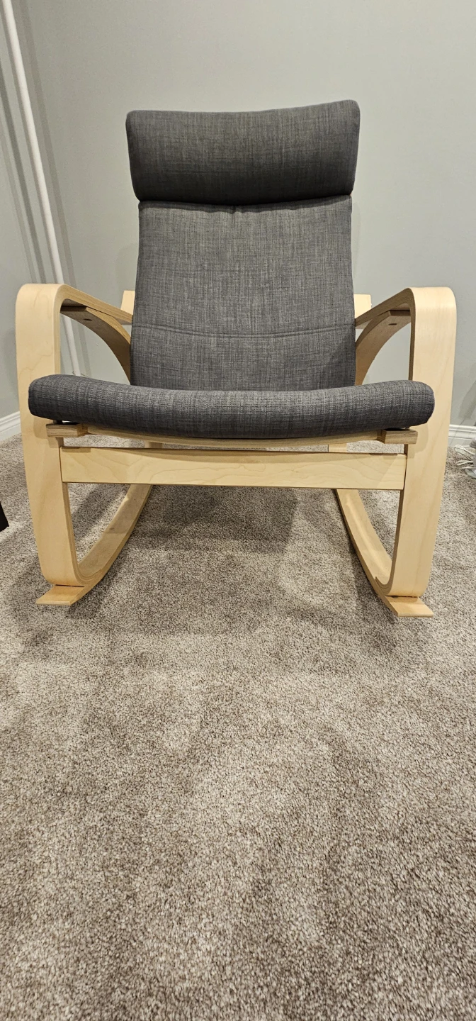 IKEA POÄNG Rocking Chair - Grey Fabric & Birch Wood - photo 3