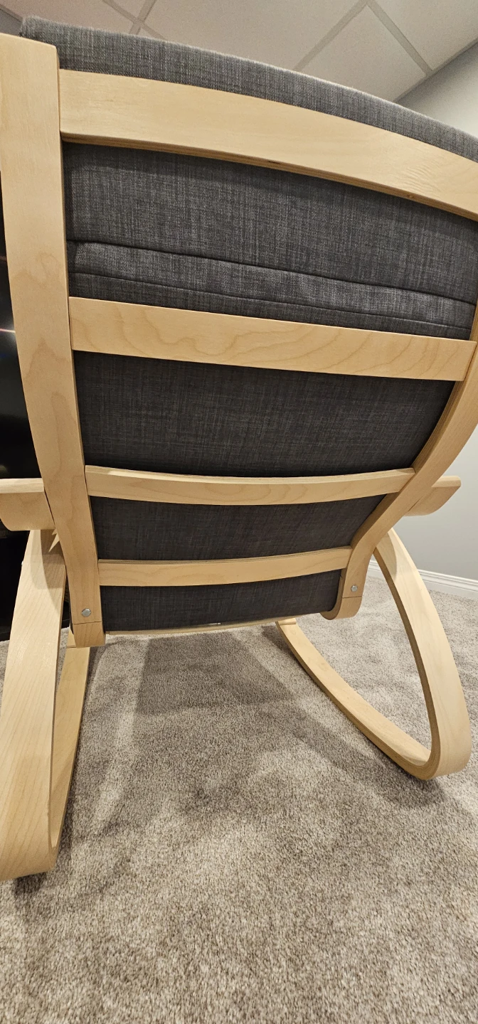 IKEA POÄNG Rocking Chair - Grey Fabric & Birch Wood - photo 5