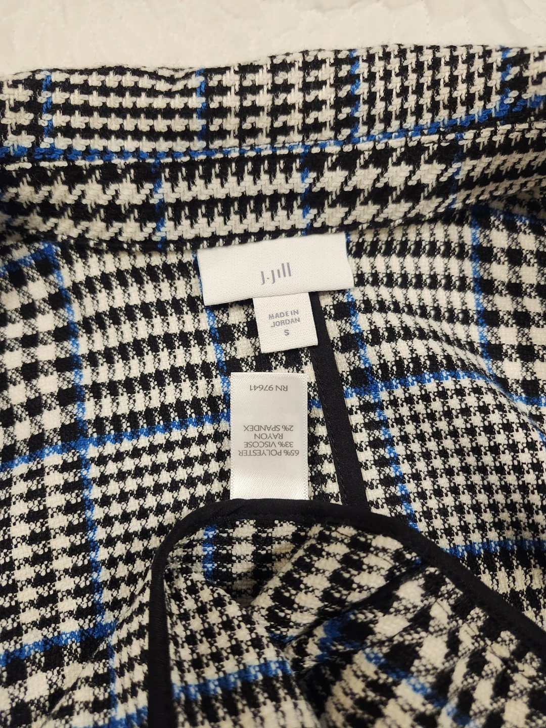 J.Jill Plaid Double-Breasted Long Blazer Coat Size S - photo 2