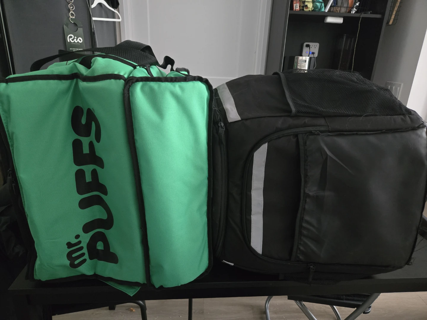Mr. Puffs Delivery Bag and Black Insulated Bag