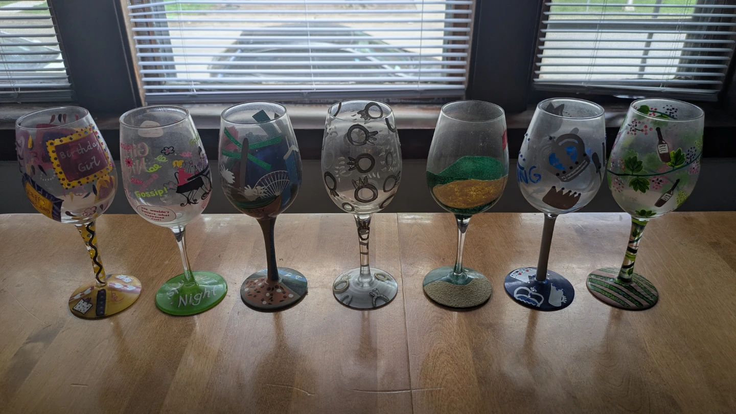 Lot of 14 Lolita Hand-Painted Wine Glasses - photo 4