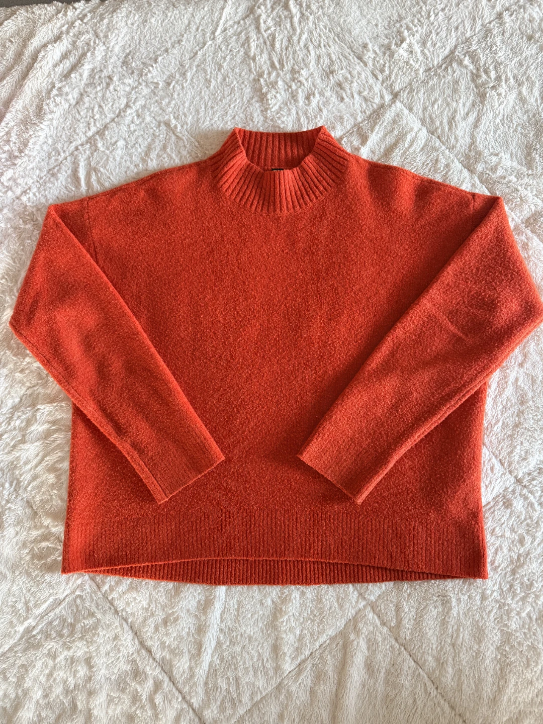 Uniqlo Orange Mock Neck Sweater