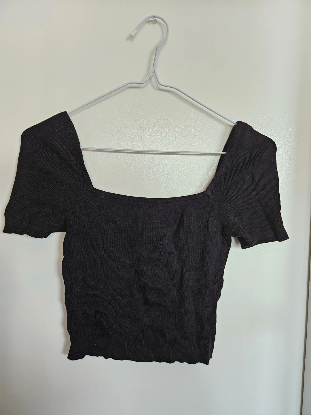 H&M Divided Black Square Neck Top