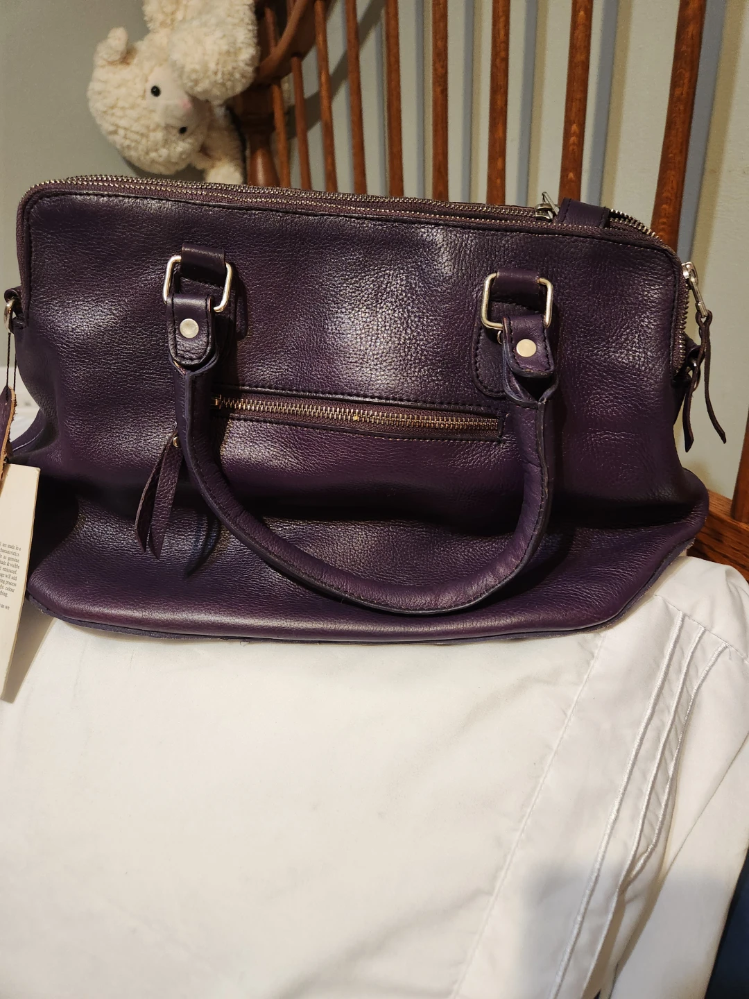 New purple excellent leather purse - photo 2