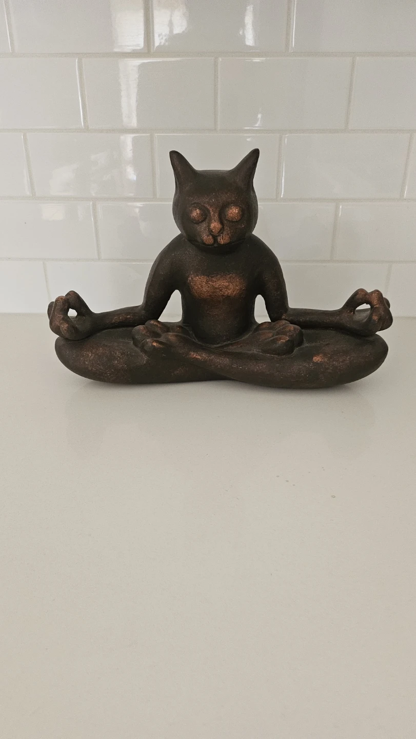 Bronze Cat Yoga Statue