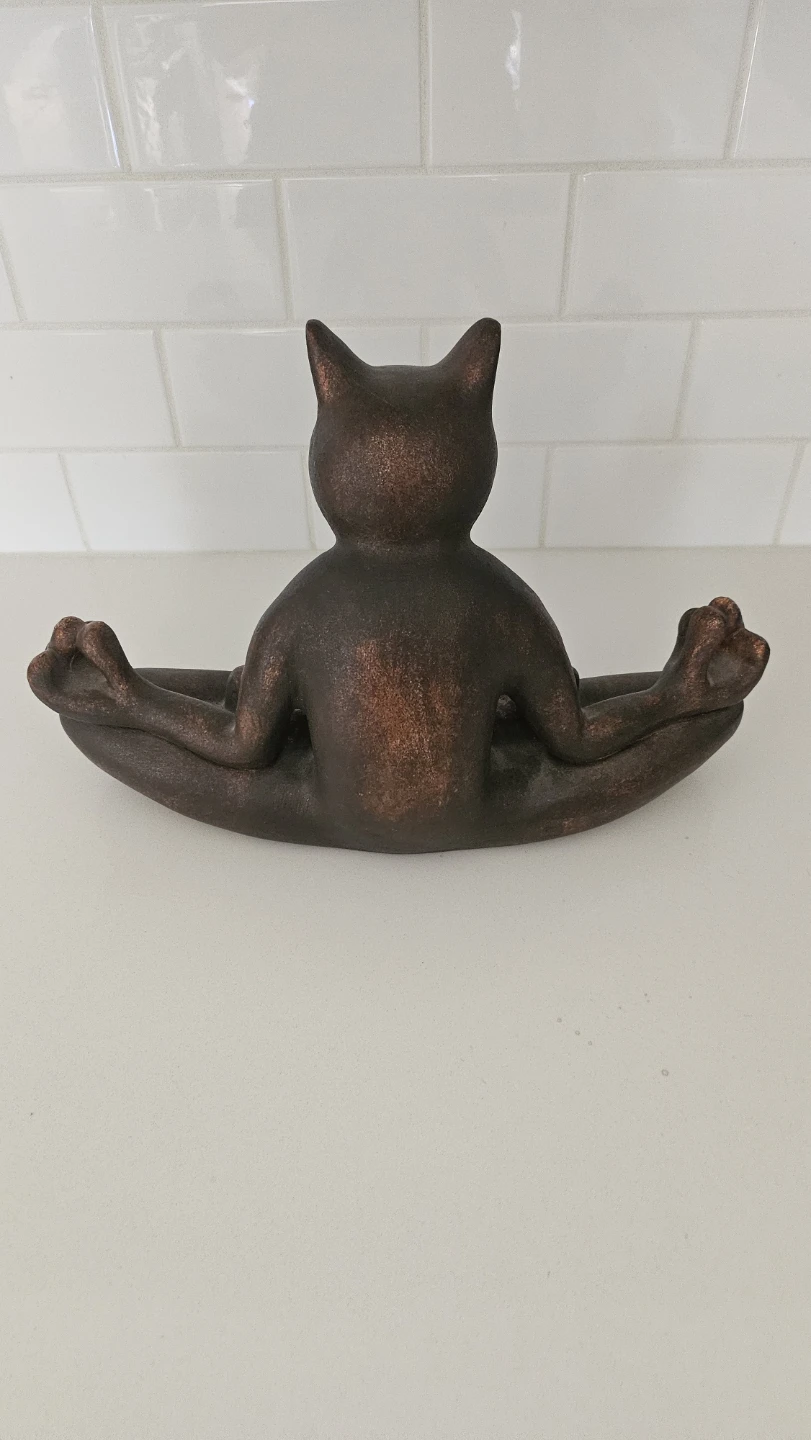 Bronze Cat Yoga Statue - photo 2