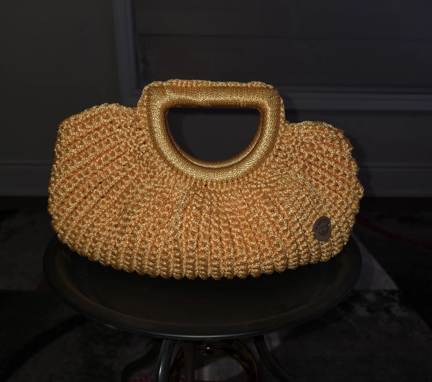 Crochet Clutchbag in Golden yellow color - photo 2