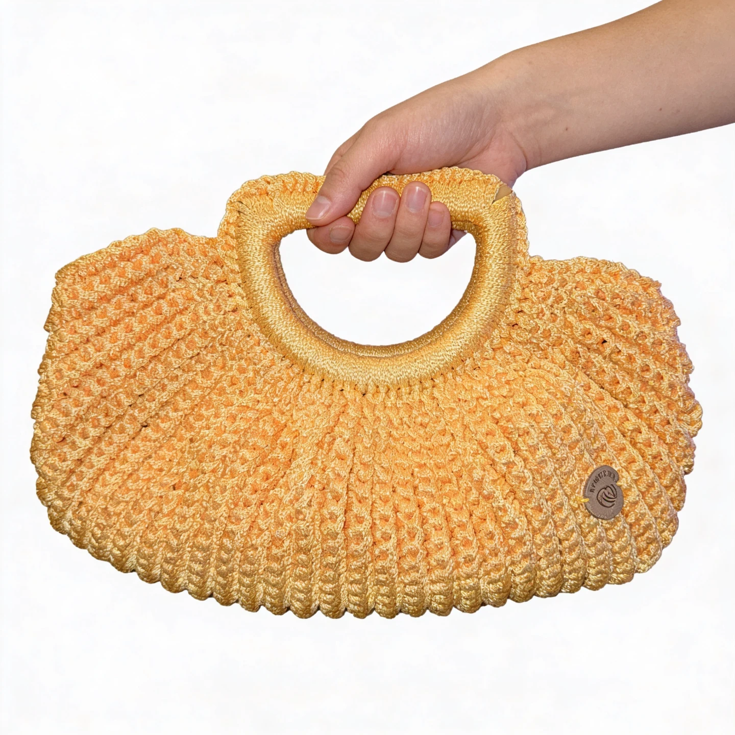 Crochet Clutchbag in Golden yellow color - photo 3