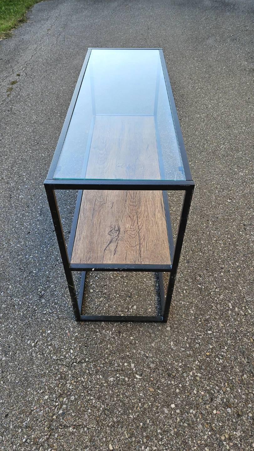 Glass and Wood Console Table - photo 3