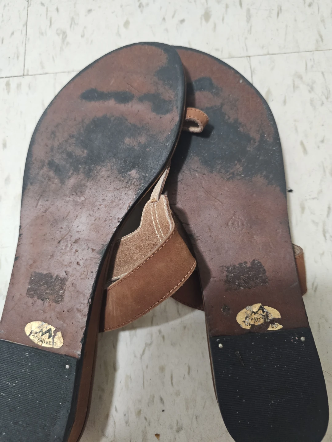 Brown Leather Thong Sandals - photo 3