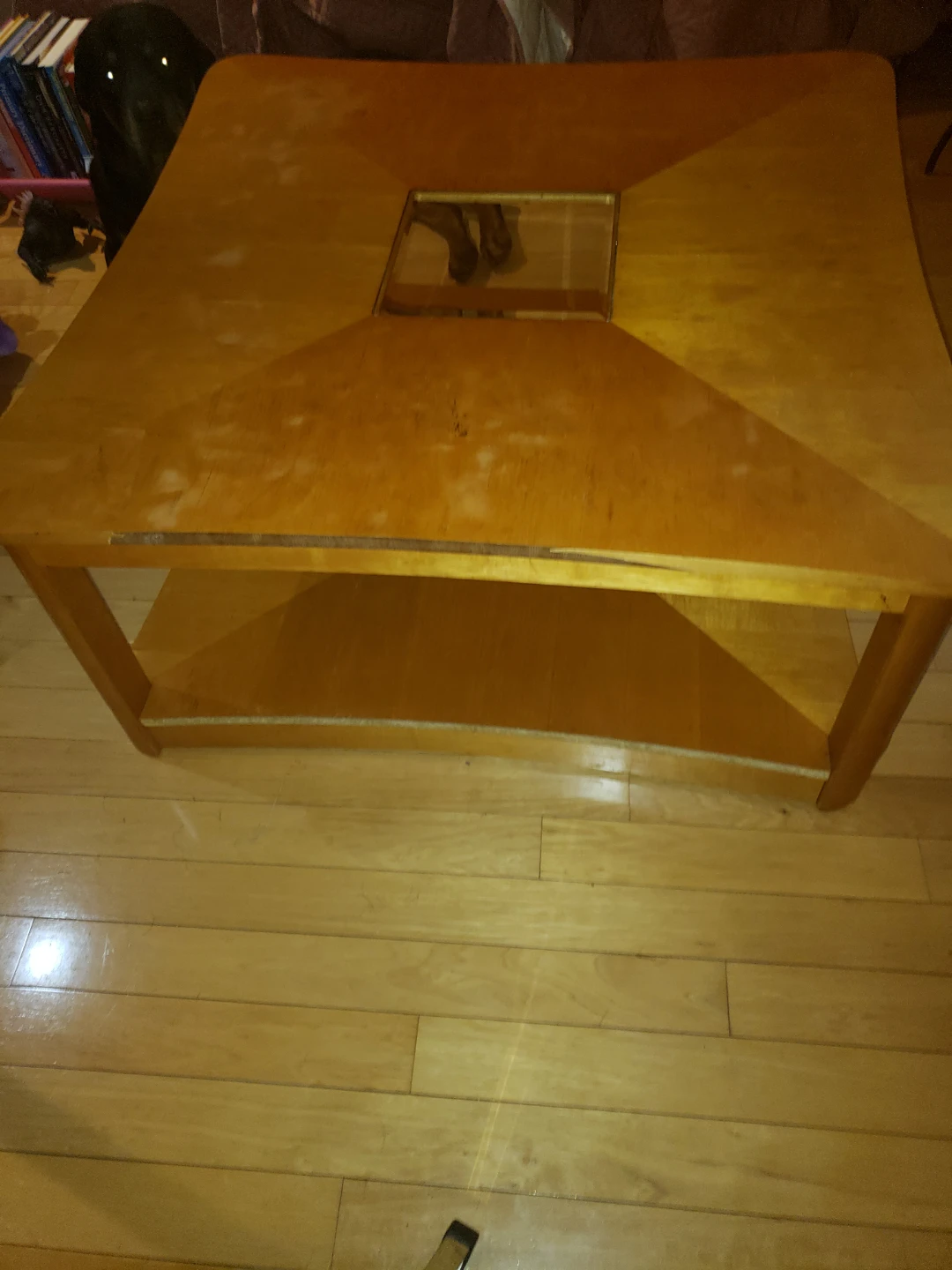 Wooden Coffee Table with Glass Inlay - photo 3