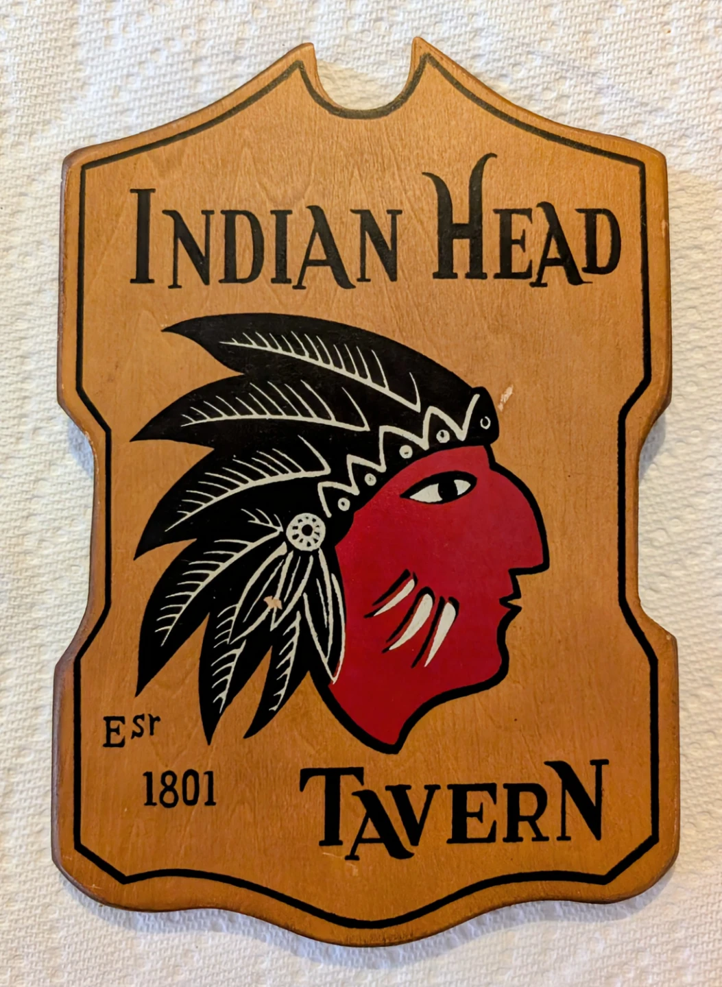 Indian Head Tavern Wooden Sign