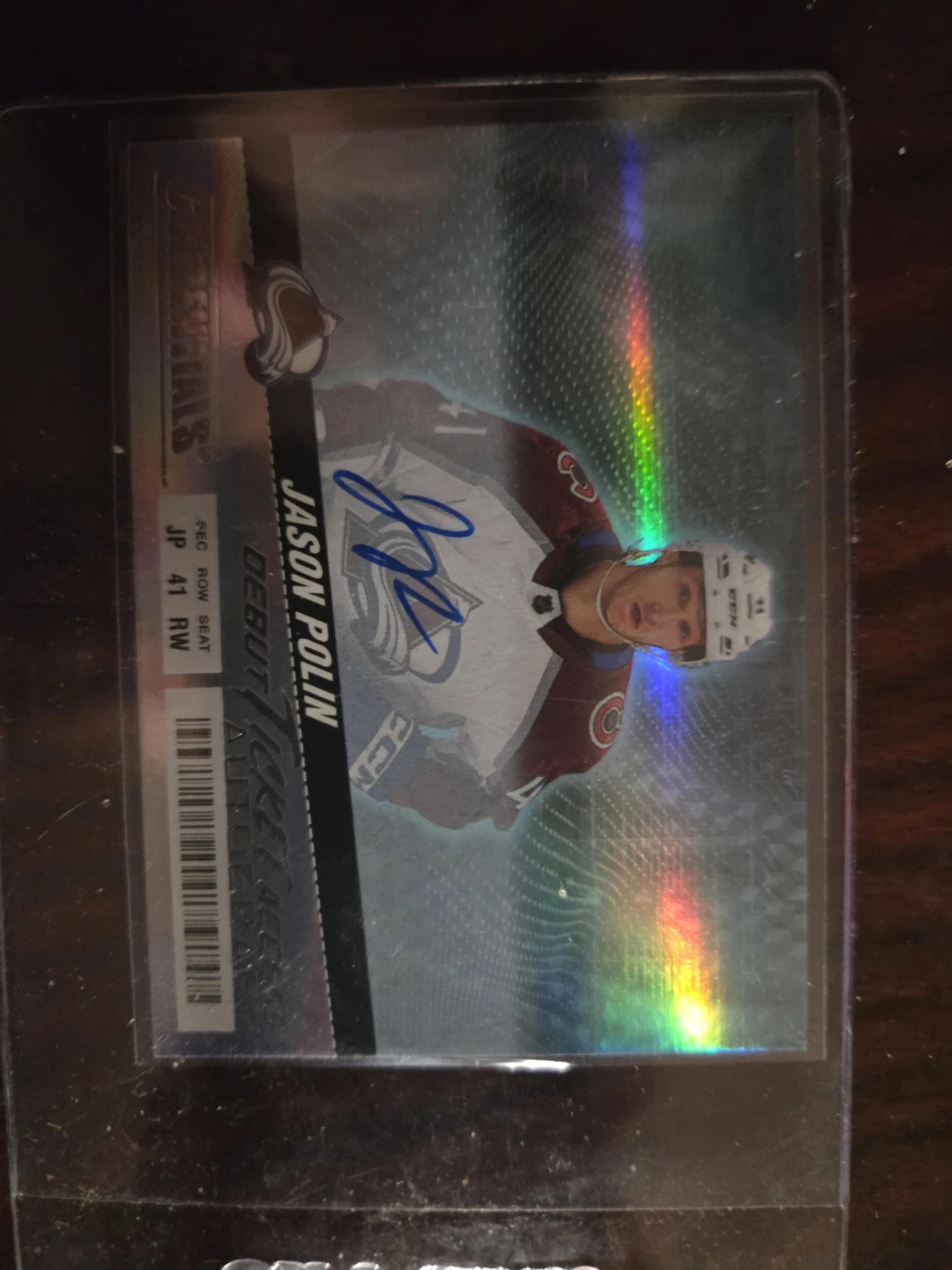 Jason Polin Autographed Debut Ticket Access Hockey Card