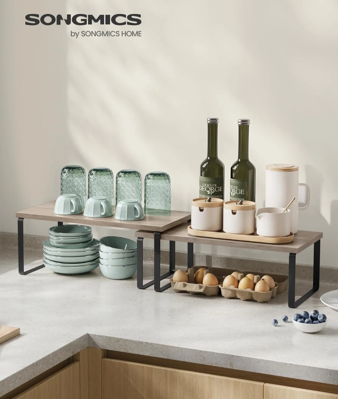 SONGMICS Set of 2 Stackable Shelves - photo 3