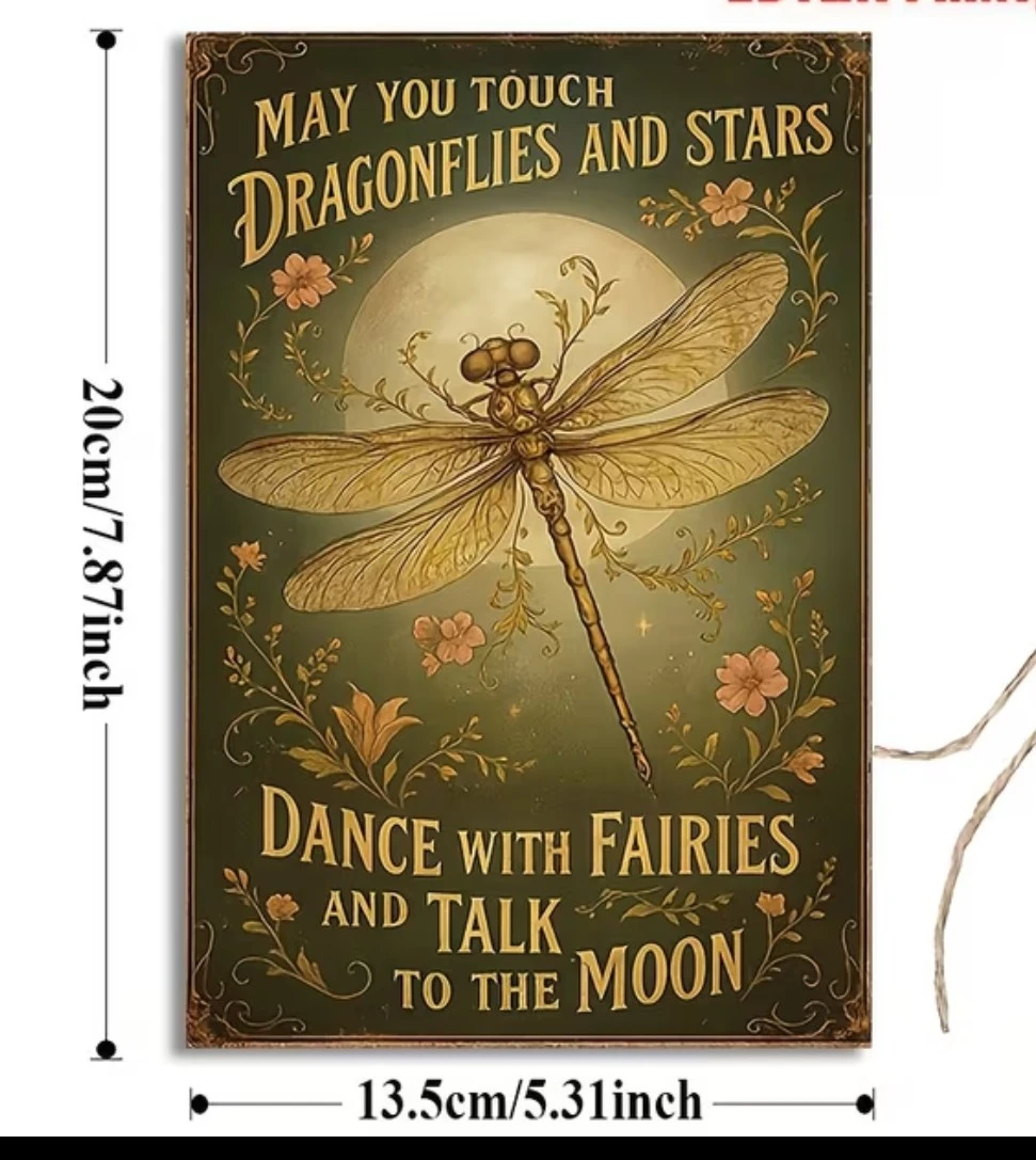 Dragonfly and Moon wooden Art  20x13.5cm - photo 2
