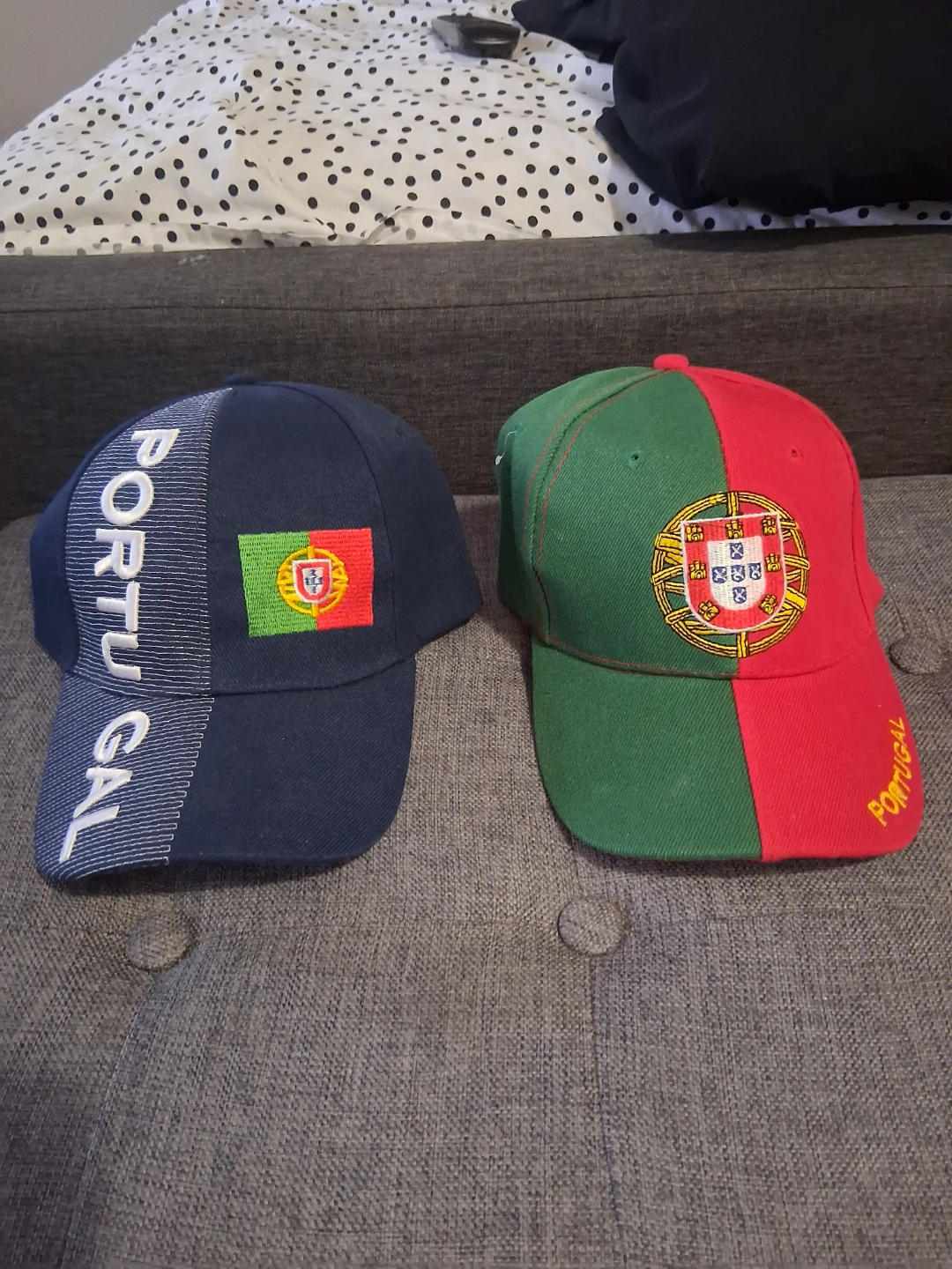 Portugal Flag Baseball Caps (2) - Blue & Red/Green