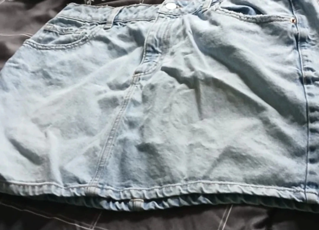 Light Wash Denim Mini Skirt