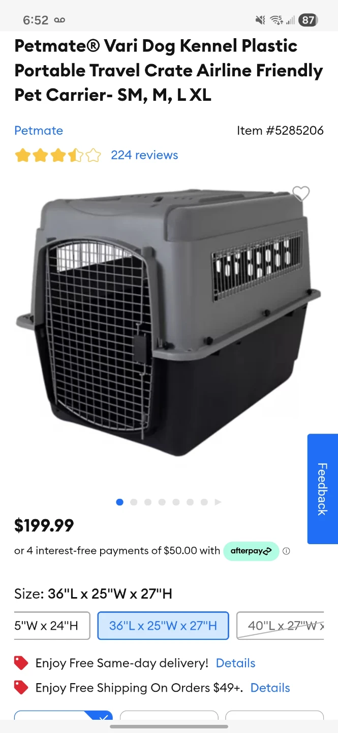 Petmate Vari Dog Kennel Plastic Portable Travel Crate - photo 2