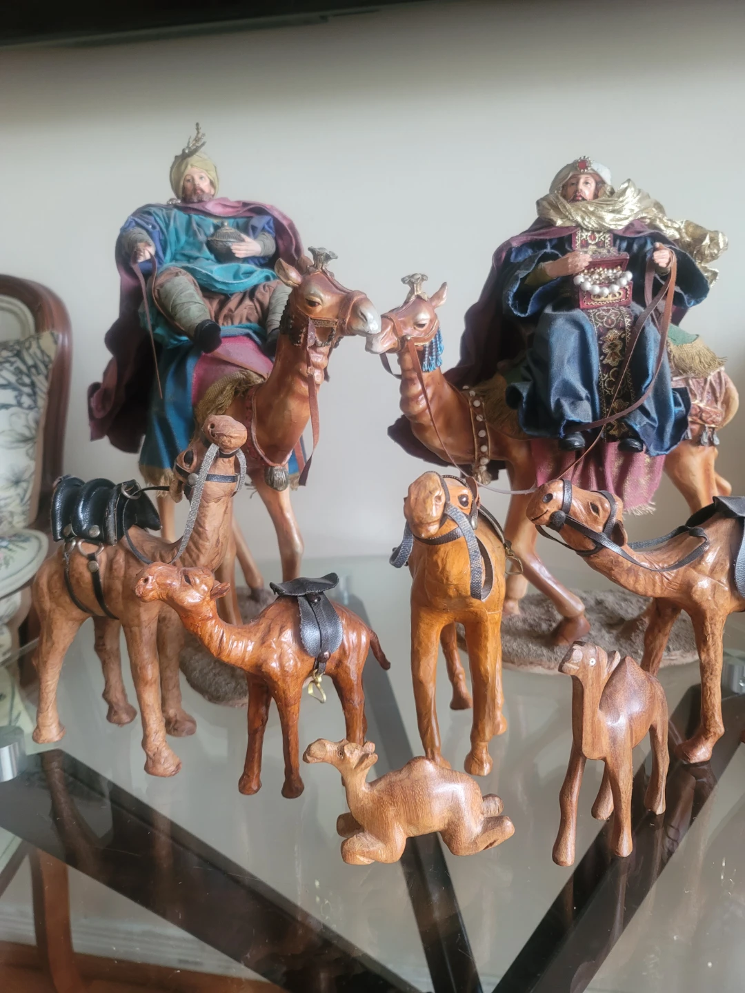 Hand crafted camels figures
