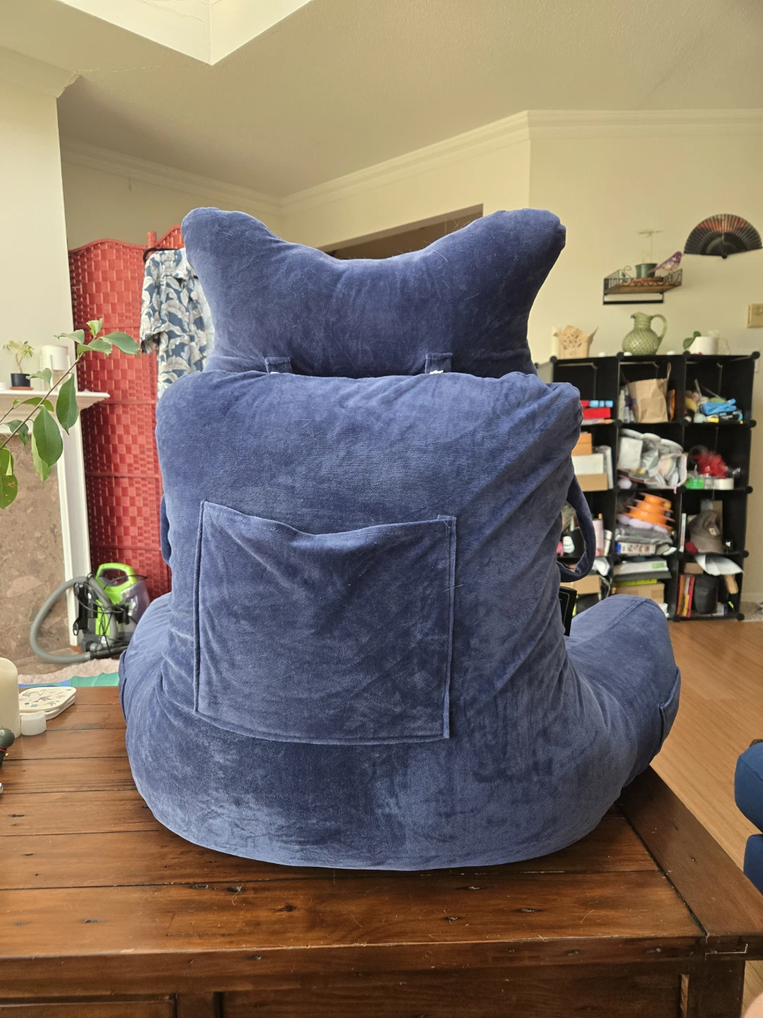 SLIGUY Large Blue Backrest Bedrest and Reading Pillow - photo 2