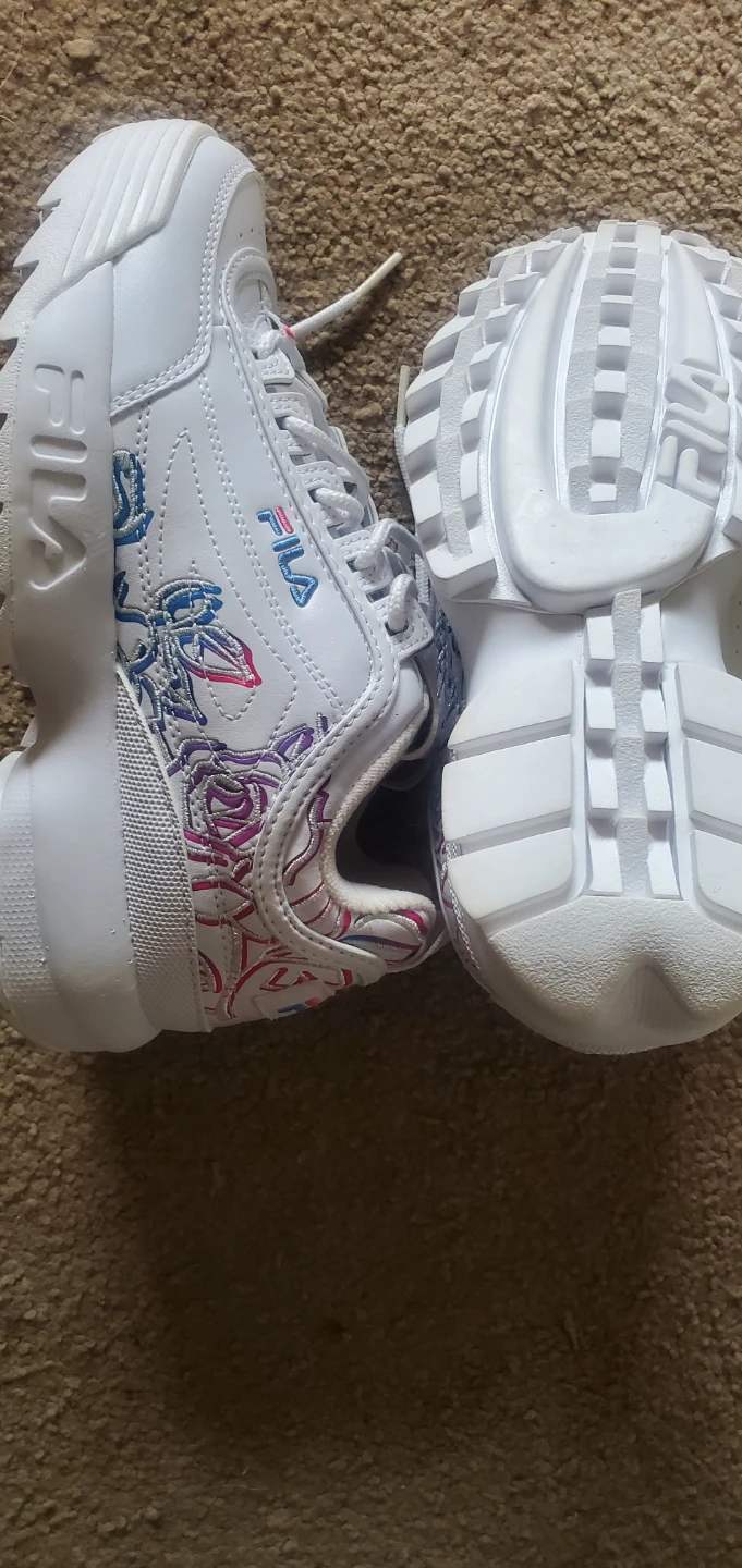 White Fila Disruptor II Sneakers Floral - photo 2
