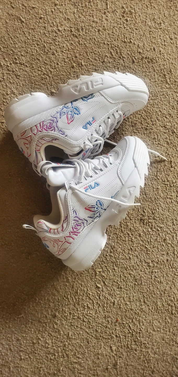 White Fila Disruptor II Sneakers Floral - photo 3