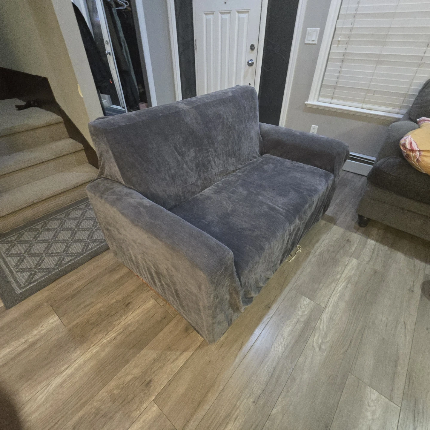 Grey Loveseat Sofa and large 3 seater sofa - photo 2