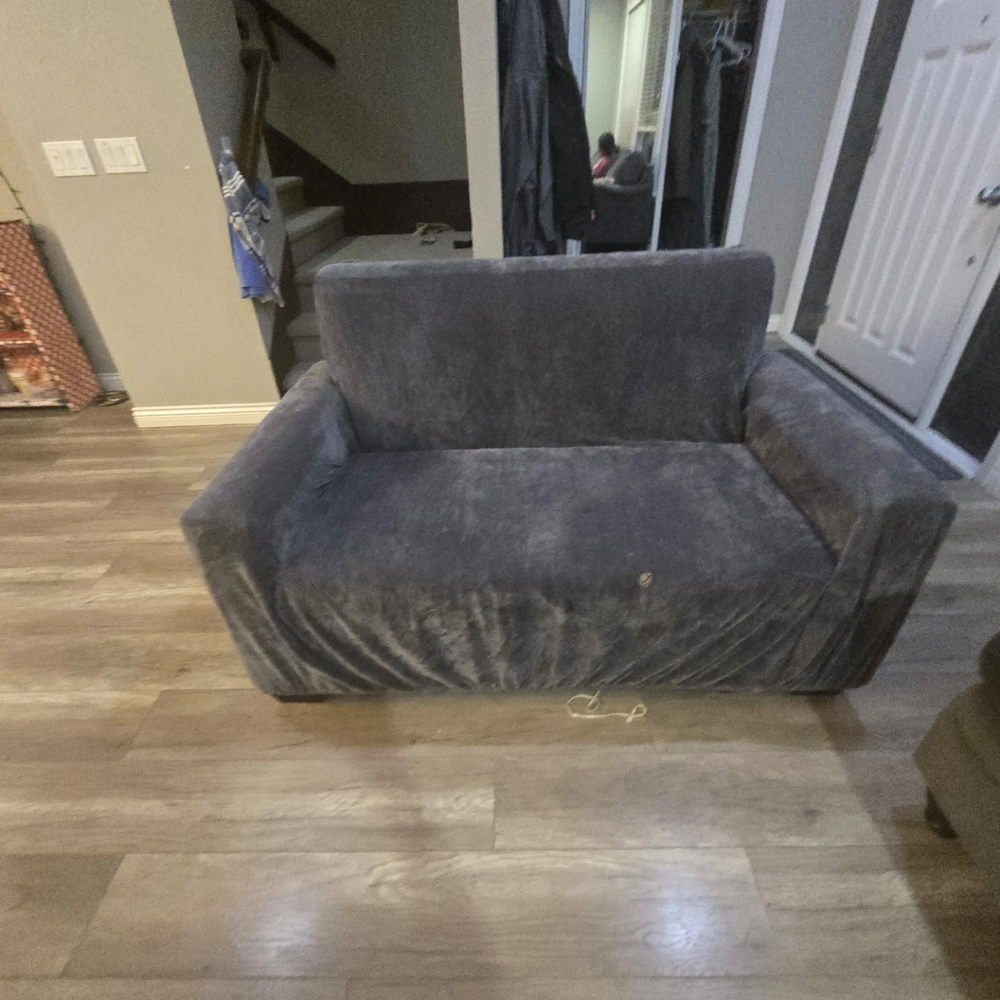 Grey Loveseat Sofa and large 3 seater sofa - photo 4