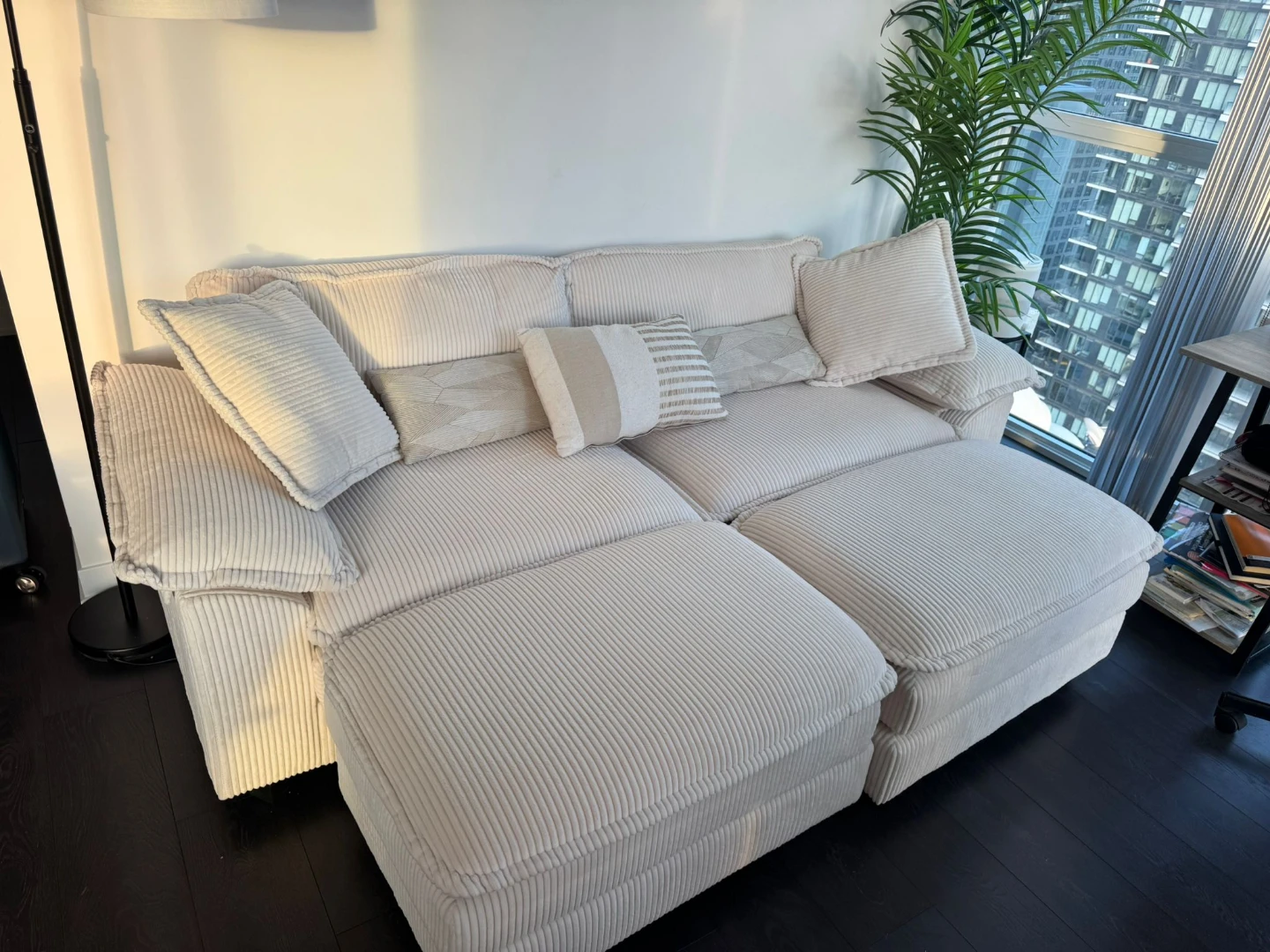 Corderoy White sofa