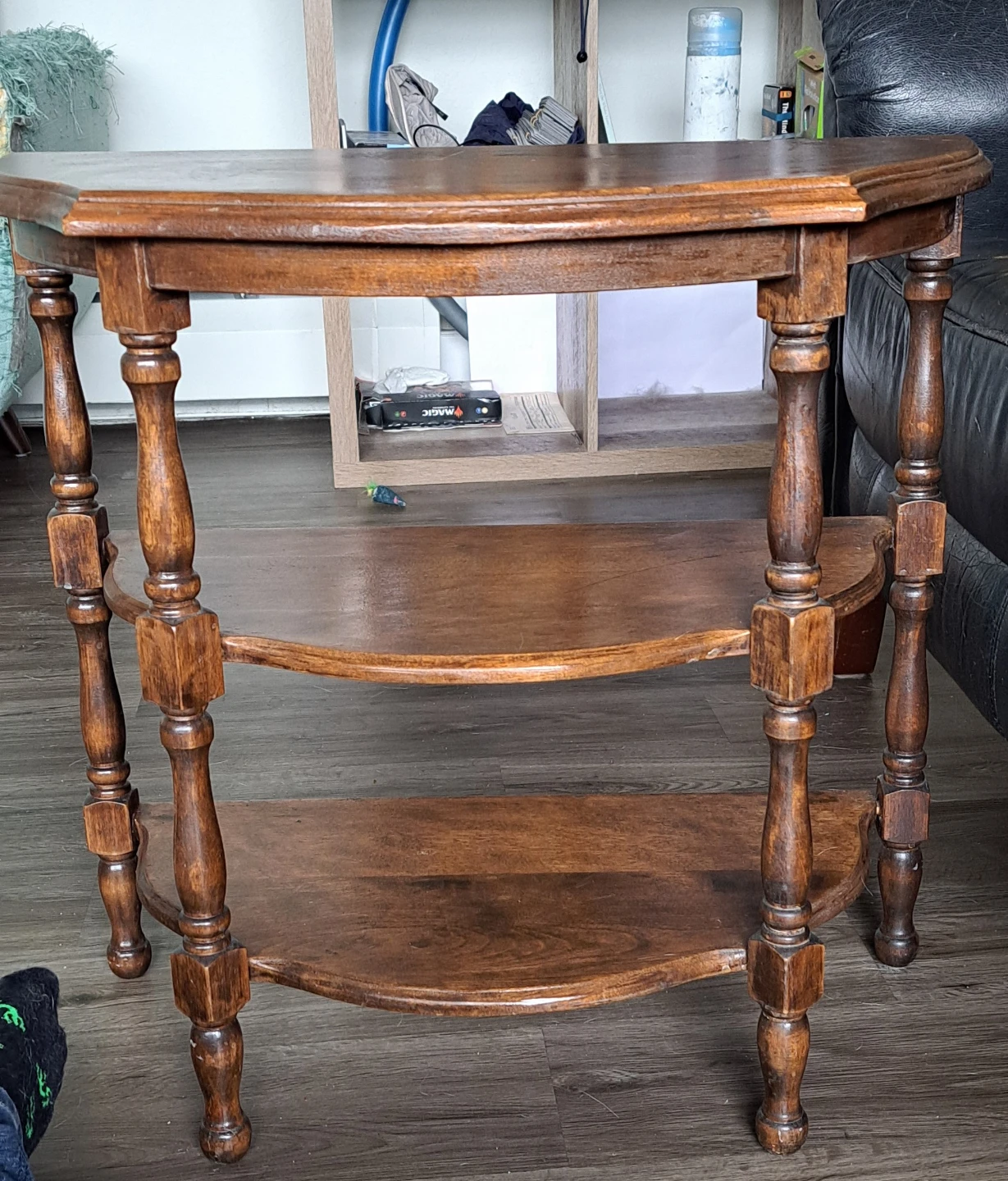 Wooden Three-Tiered Side Table - photo 2