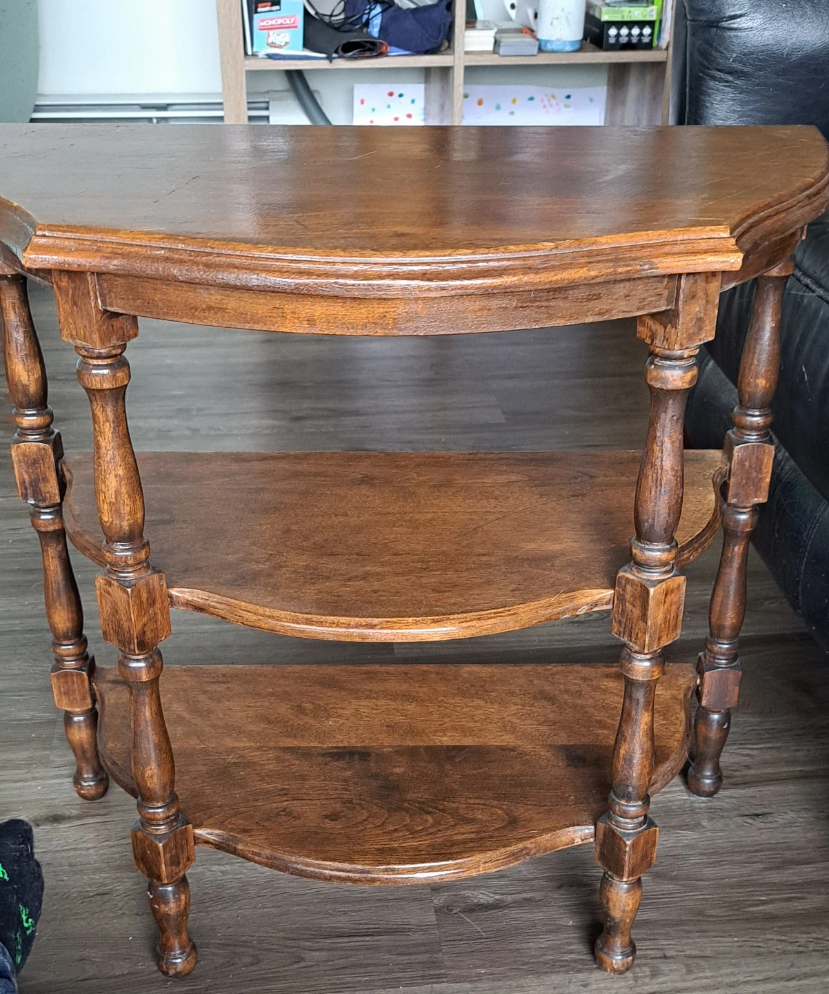 Wooden Three-Tiered Side Table - photo 3
