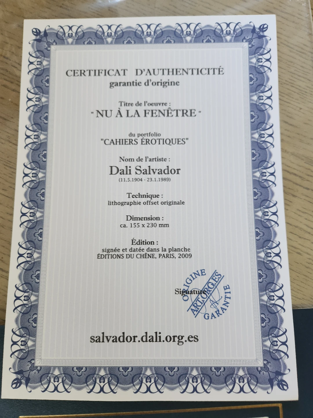 Salvador Dalí "Nu à la Fenêtre" Lithograph Offset Original - photo 2