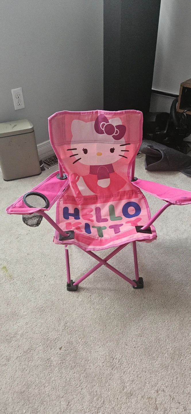 Pink Hello Kitty Kids Camping Chair with Cup Holder