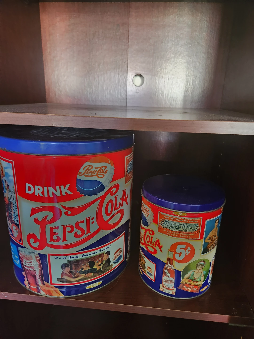 Pepsi-Cola Tin Can Set