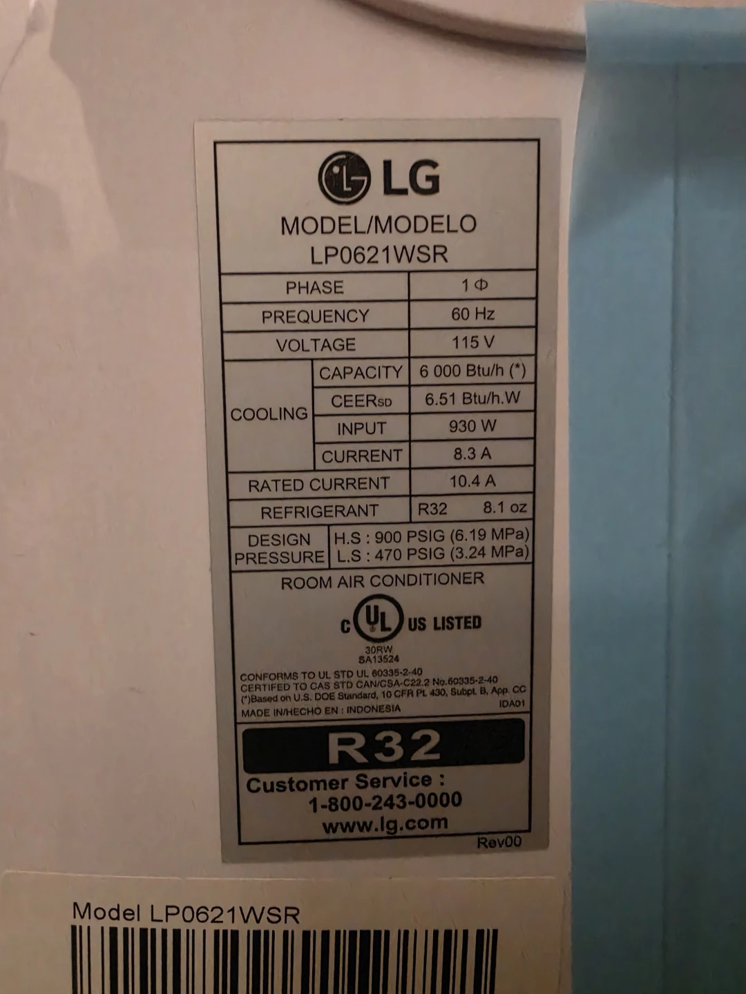 LG Portable Air Conditioner LP0621WSR - 6000 BTU - photo 4