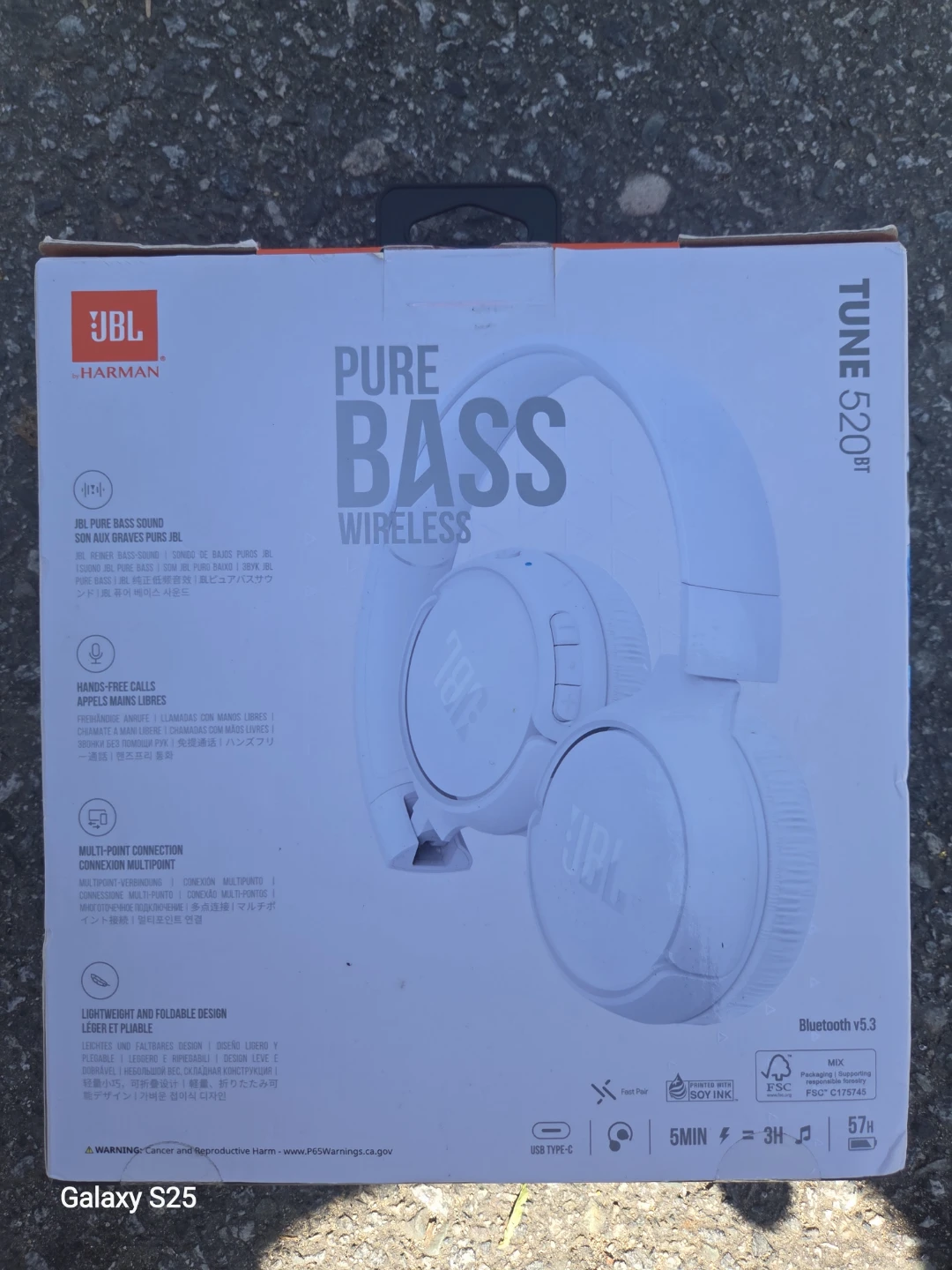 JBL Tune 520BT Wireless On-Ear Headphones - White - photo 2