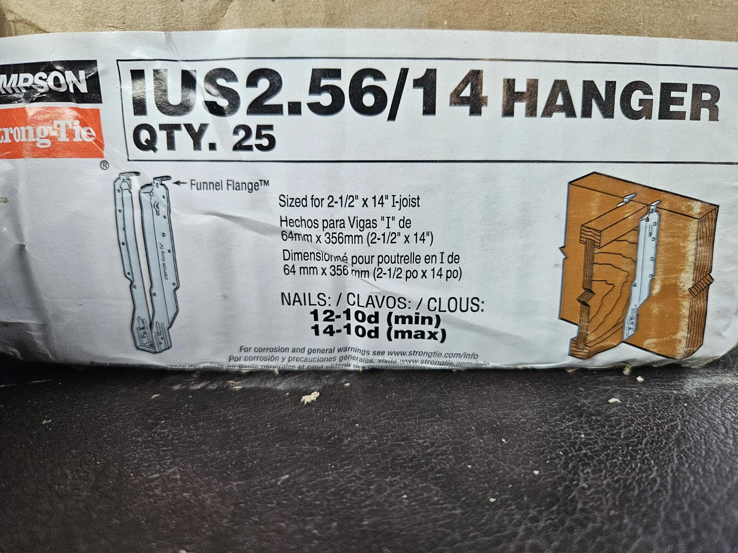 Simpson Strong-Tie IUS2.56/14 Joist Hangers - QTY 25