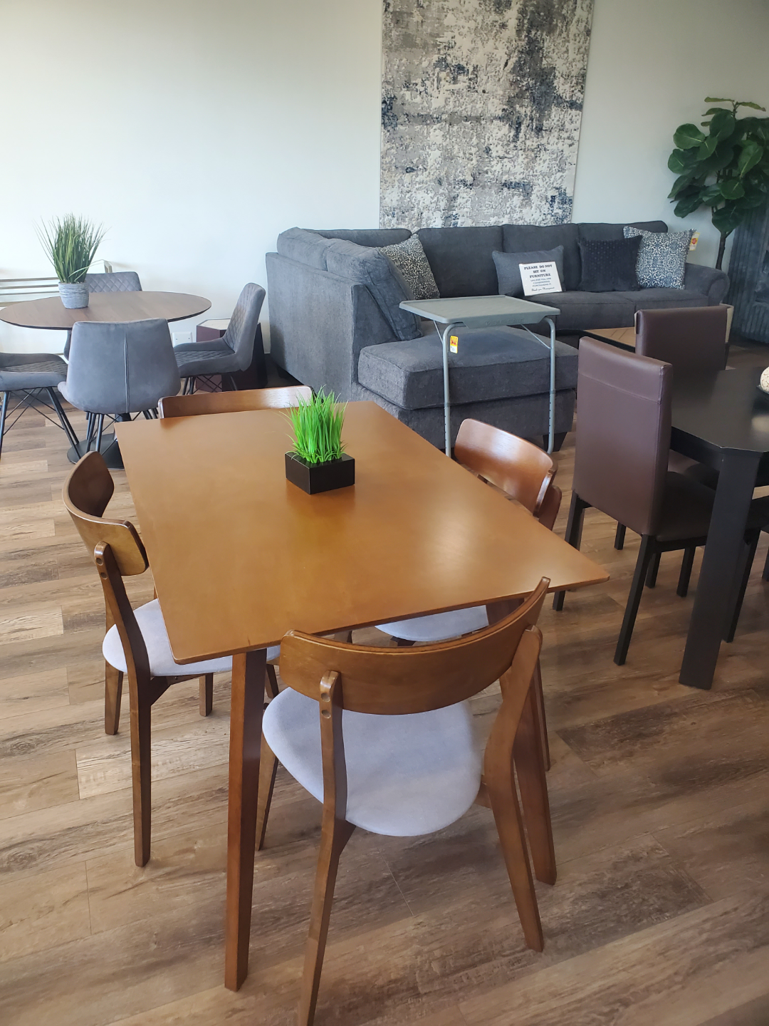 Mid-Century Modern Style Wood Dining Chair with Upholstered Seat - photo 2