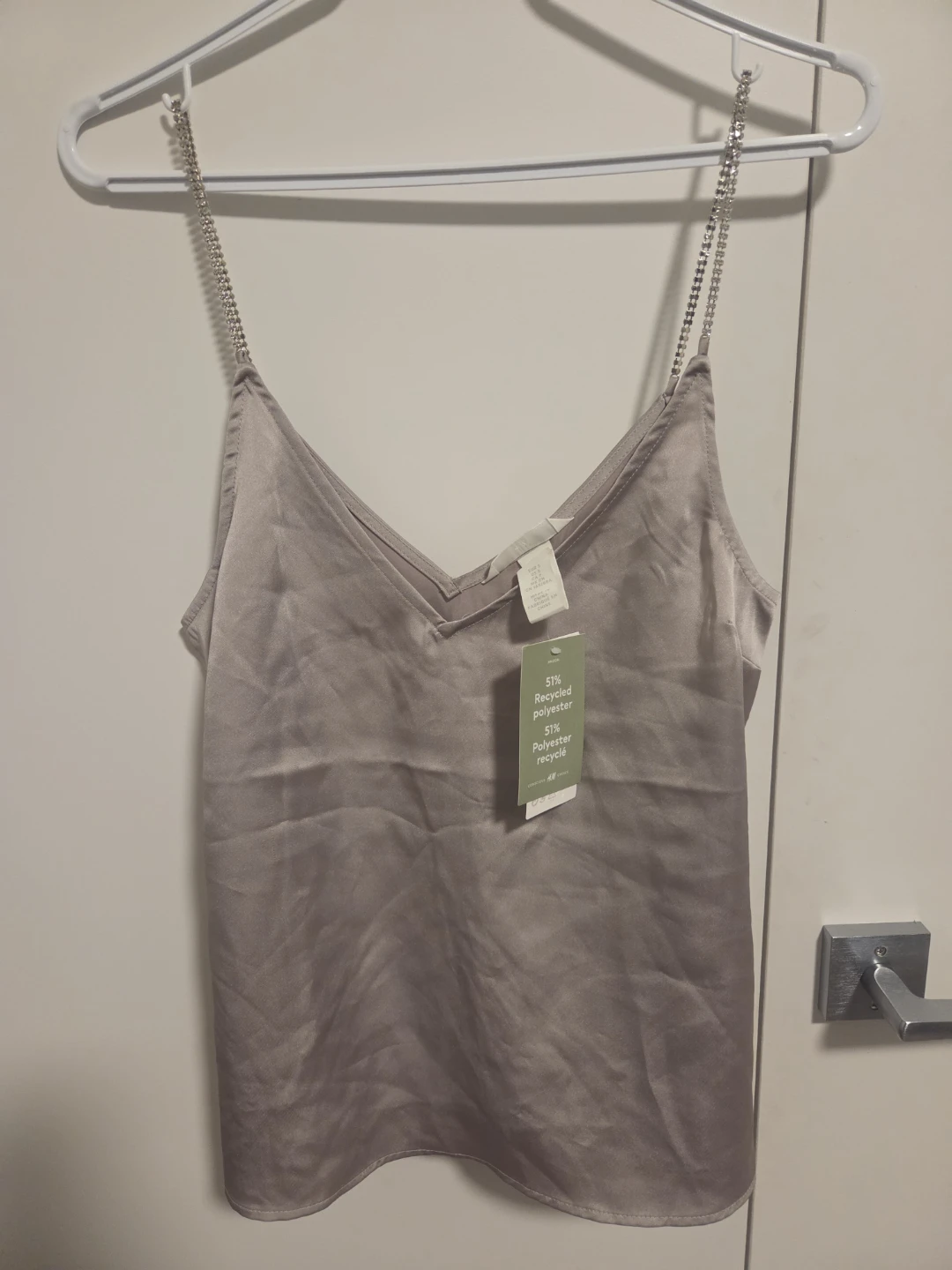 H&M Cami Top with Rhinestone Straps - Size S - photo 2