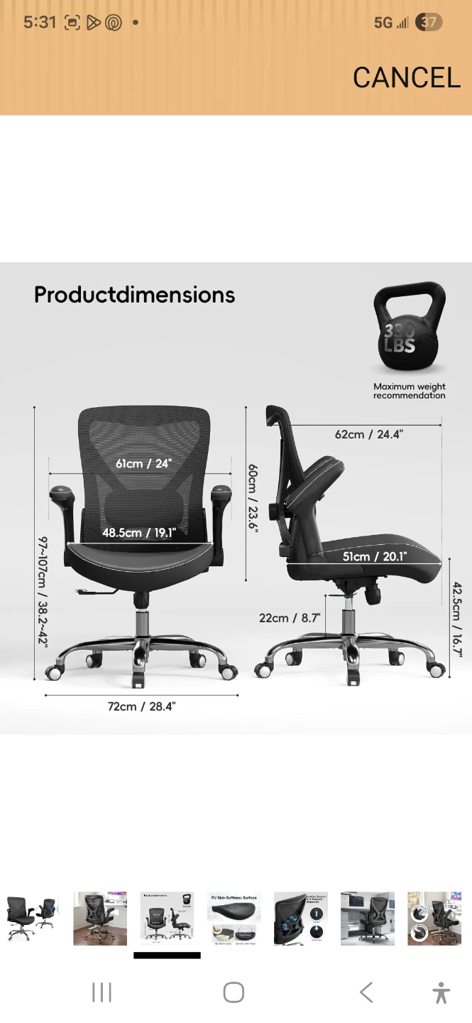 Mesh Office Chair with Lumbar Support - photo 2