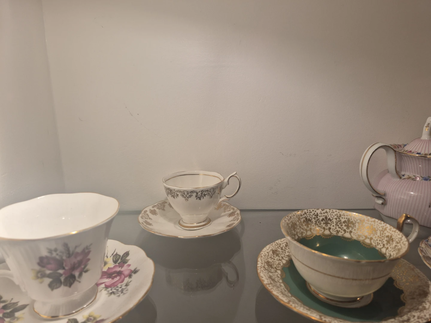 Assorted Vintage Teacups and Saucers