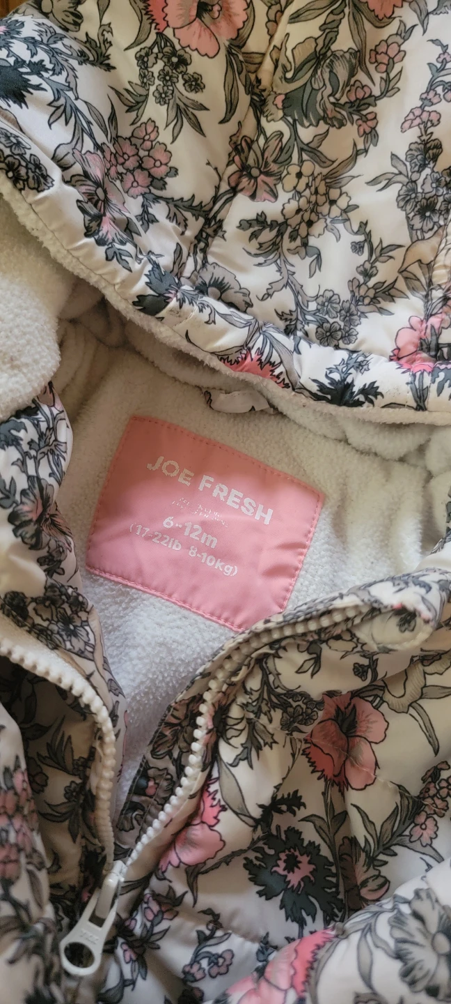 Joe Fresh Baby Girl's Floral Puffer Jacket 6-12 Months - photo 4