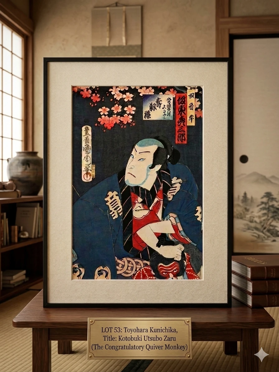 Japanese Meiji Era Woodblock Print - Toyohara Kunichika