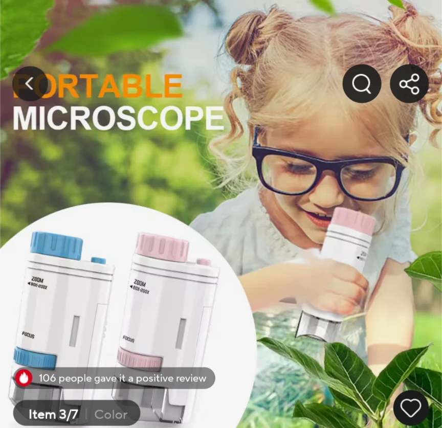 Portable Zoom Microscope 60x-200x