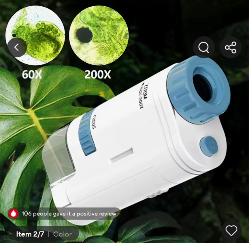 Portable Zoom Microscope 60x-200x - photo 2