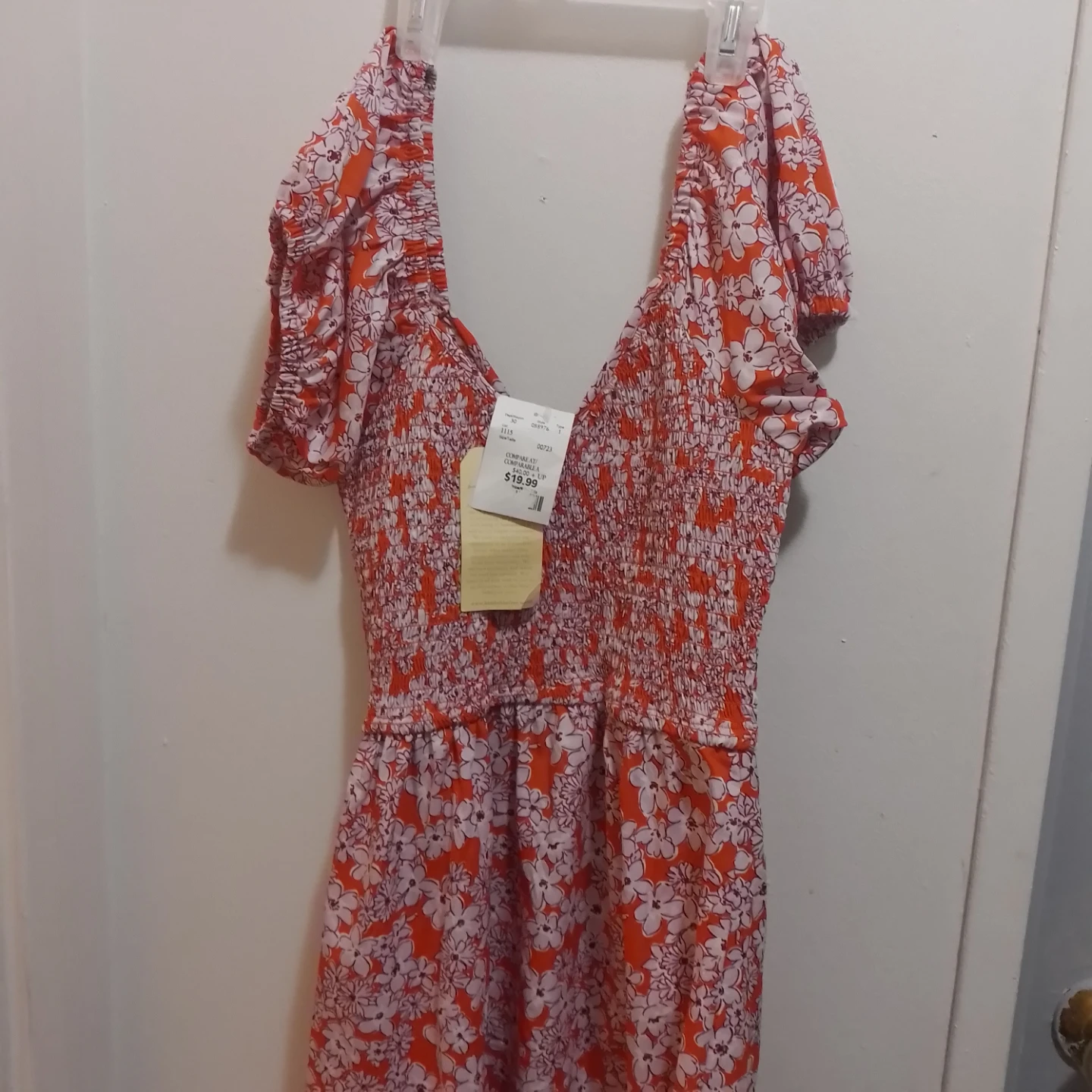 Orange Floral Print Ruffle Dress - photo 2