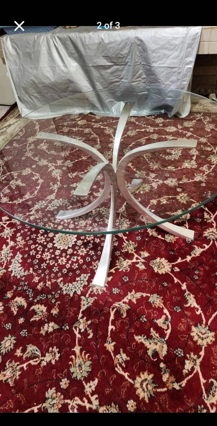 Brand new Glass Top Coffee Table with Metal Base in box