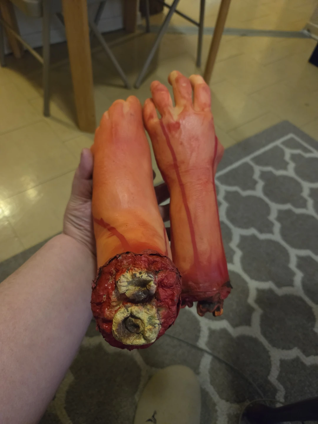 Bloody Severed Foot and Hand Props
